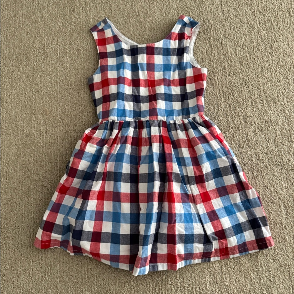 Cat & Jack - Size 5 - Checkered Dress in Red, Blue, and White